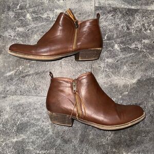 Rampage Tarragon Cognac Ankle Boots Booties With Zipper Size 10